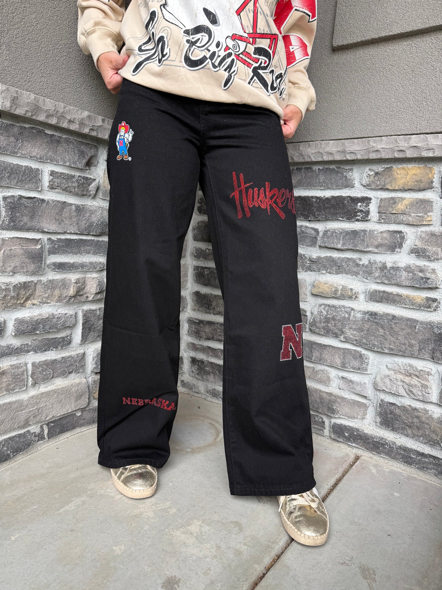 Nebraska Gameday Wideleg Jeans