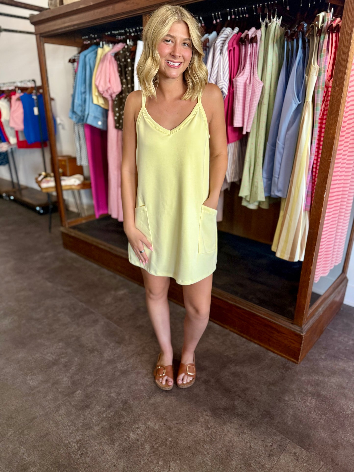 Casual Summer Stroll Dress Yellow