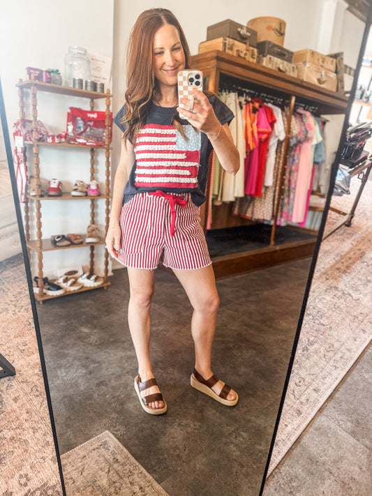 Casual Best Shorts Red Stripe