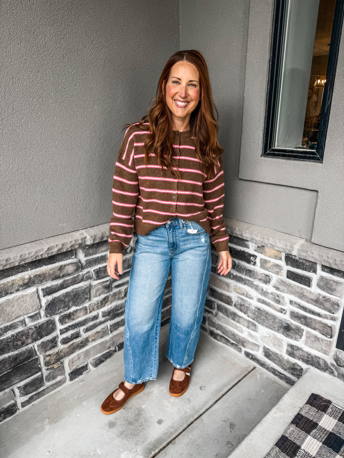 That Fall Feeling Sweater Brown/Pink