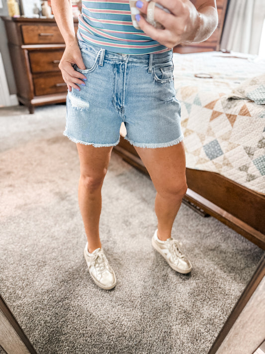 High Rise Mom Short