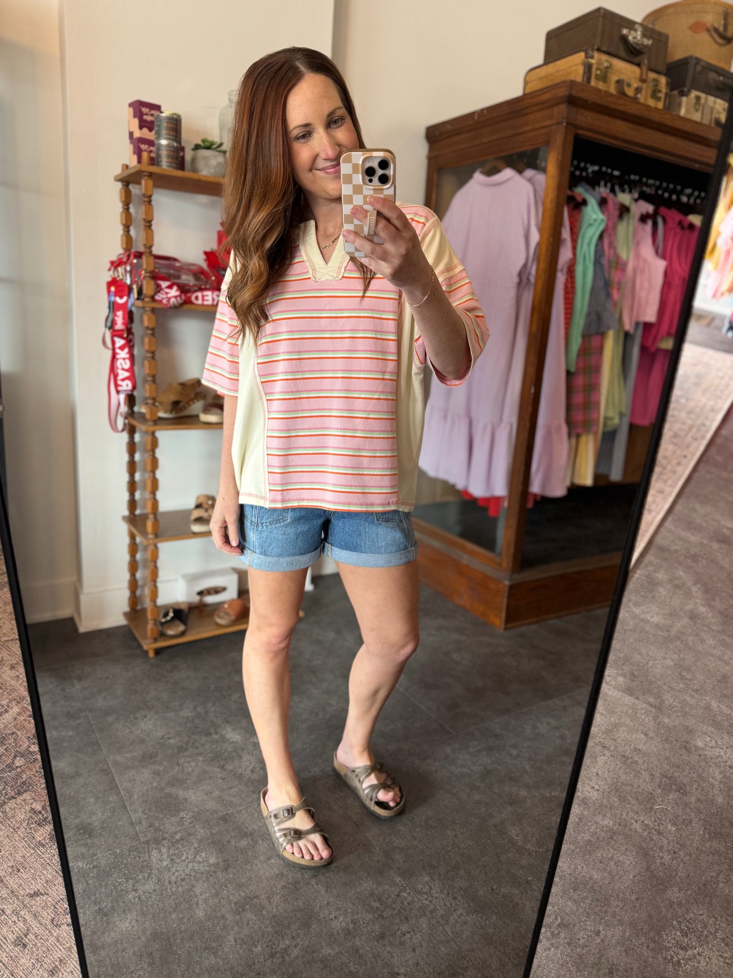 Strawberry and Cream Striped Shirt
