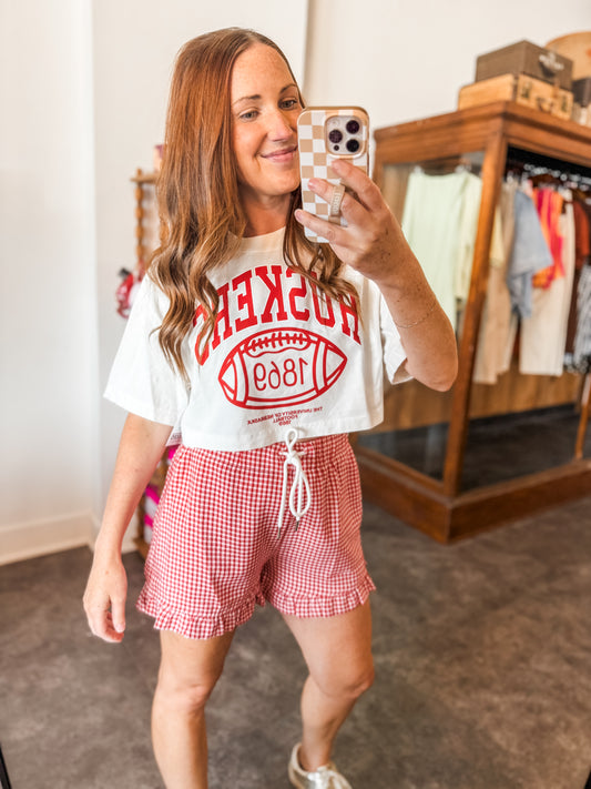 Life in Gingham Shorts Red