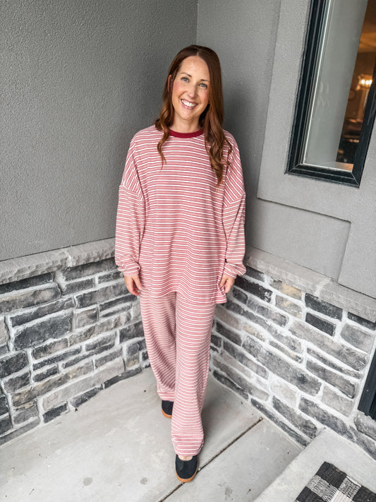 Forever Cozy Shirt Burgundy/Pink