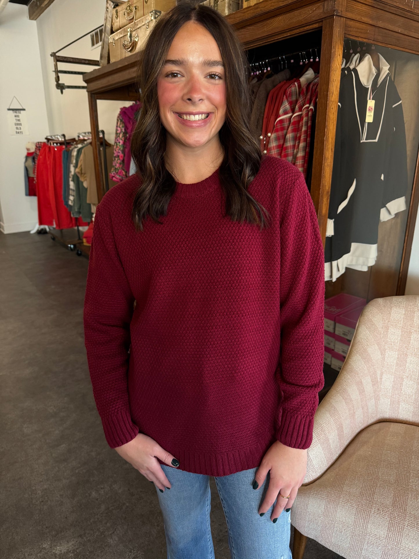 Fall Staple Sweater Wine