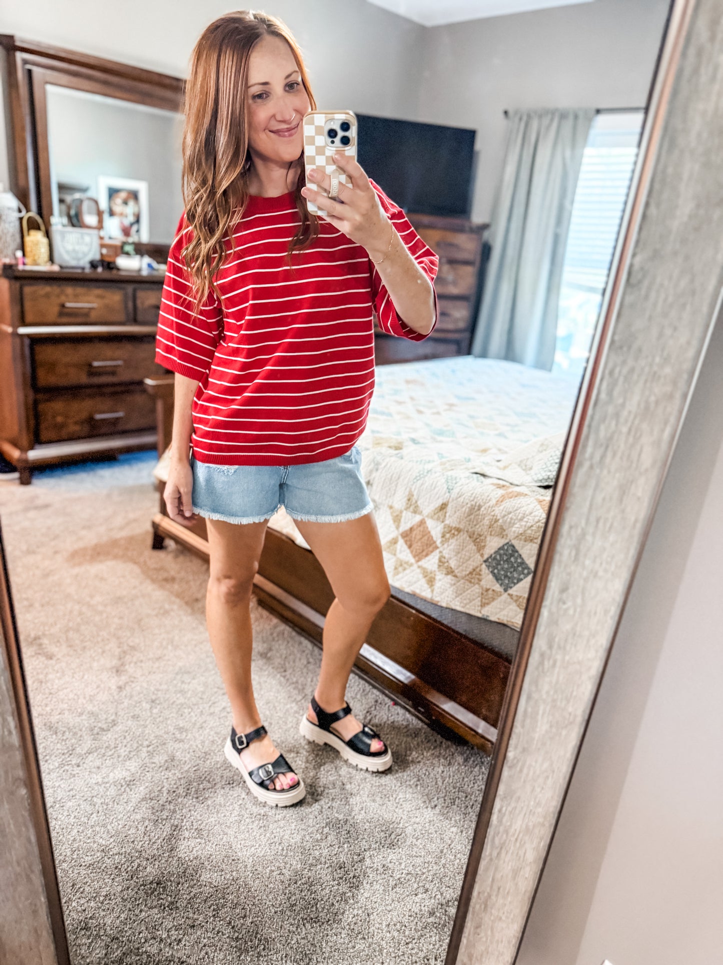 Stripes For Days Sweater Red/White