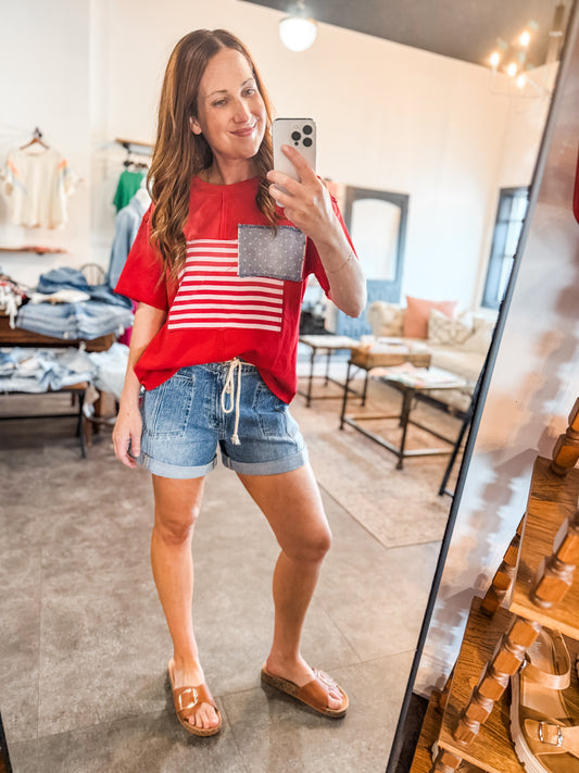 Vintage Flag T Red