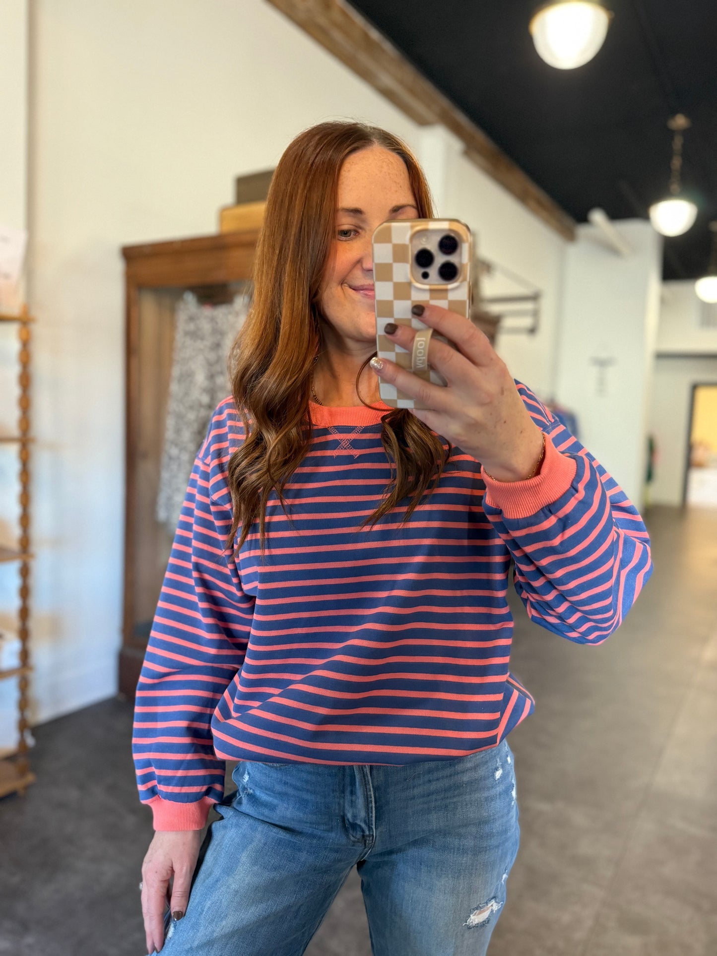 Game On Sweatshirt Navy/Coral