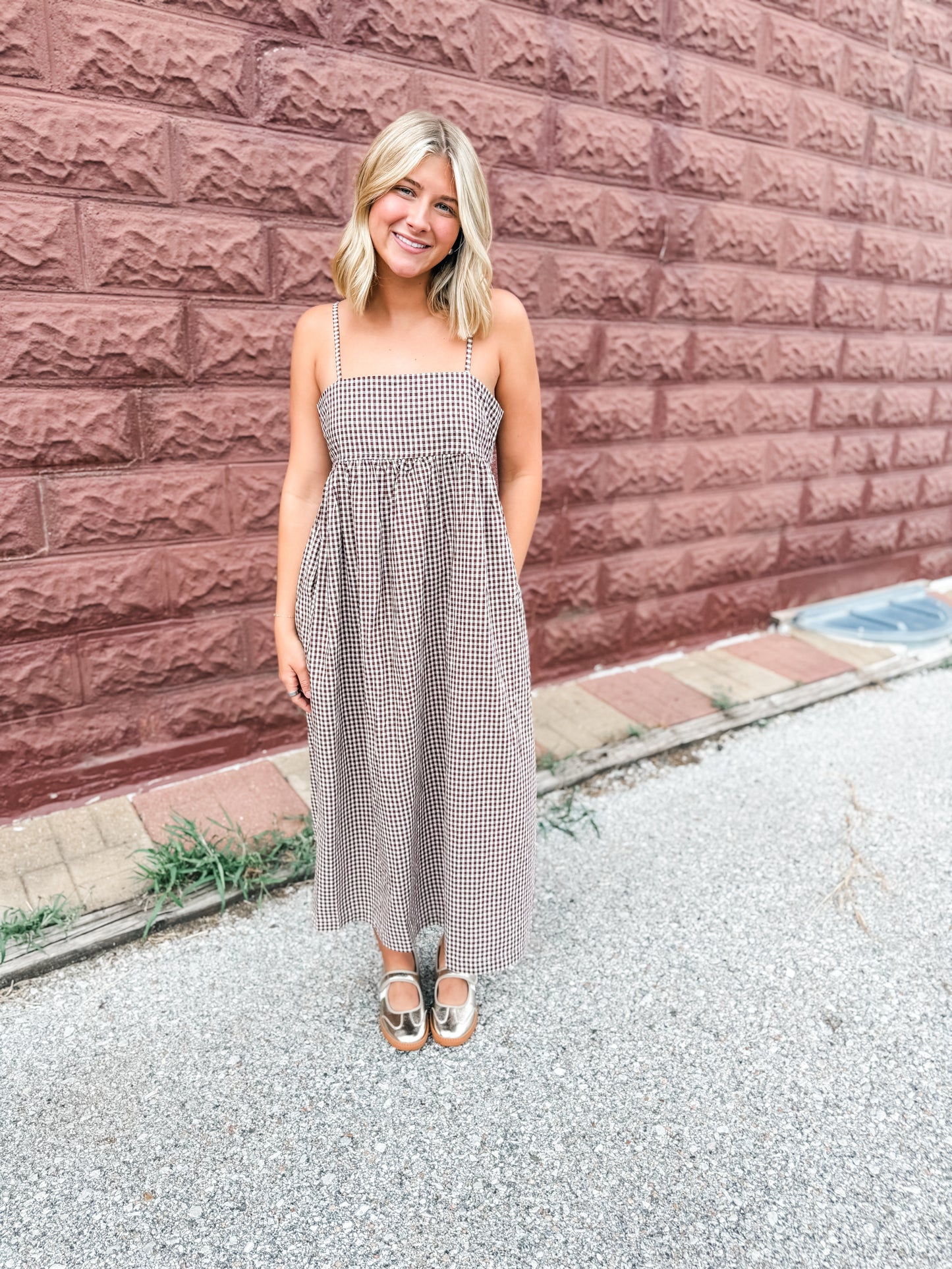 Elevated Espresso Gingham Dress