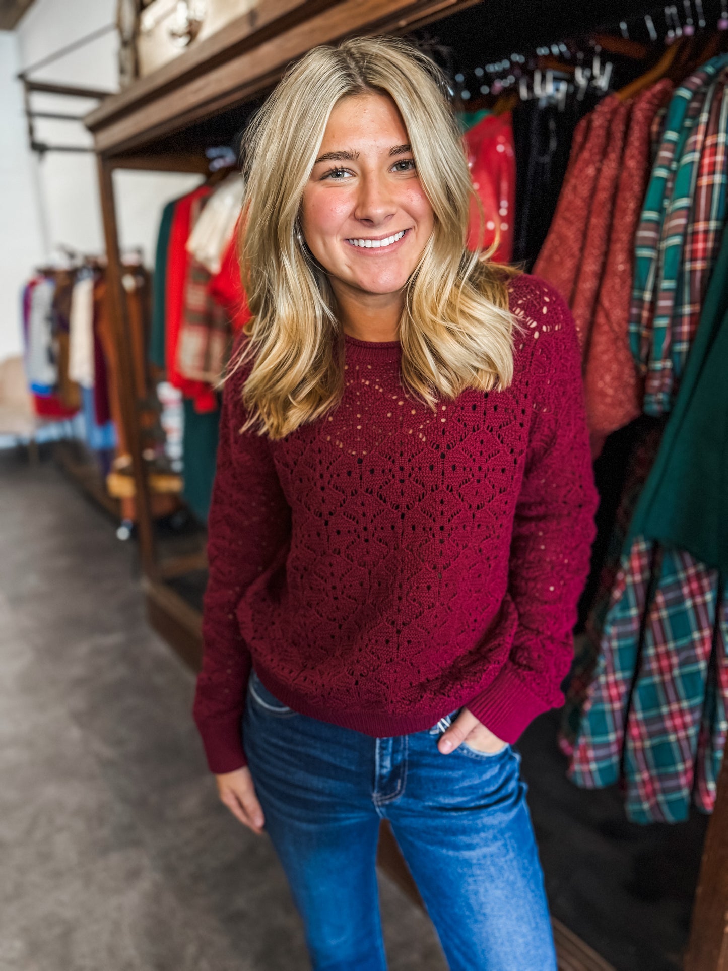 Crisp Days Sweater Wine