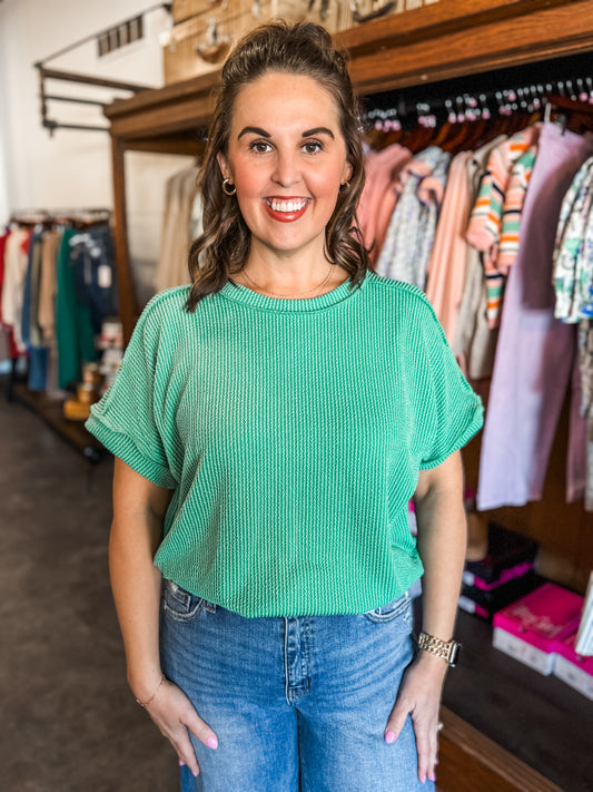 Just a Dream Short Sleeve Top Green