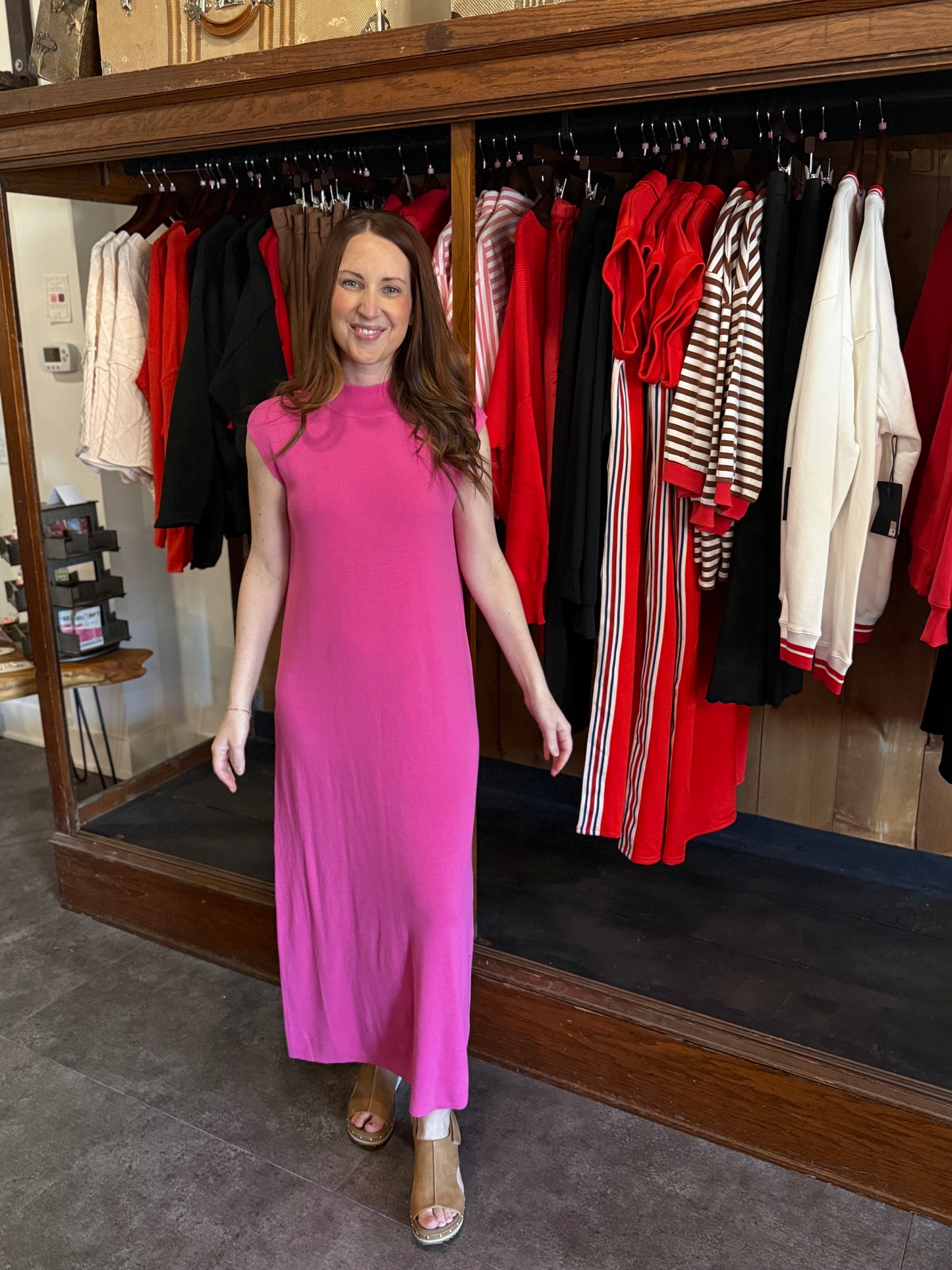 Tickled Pink Midi Dress