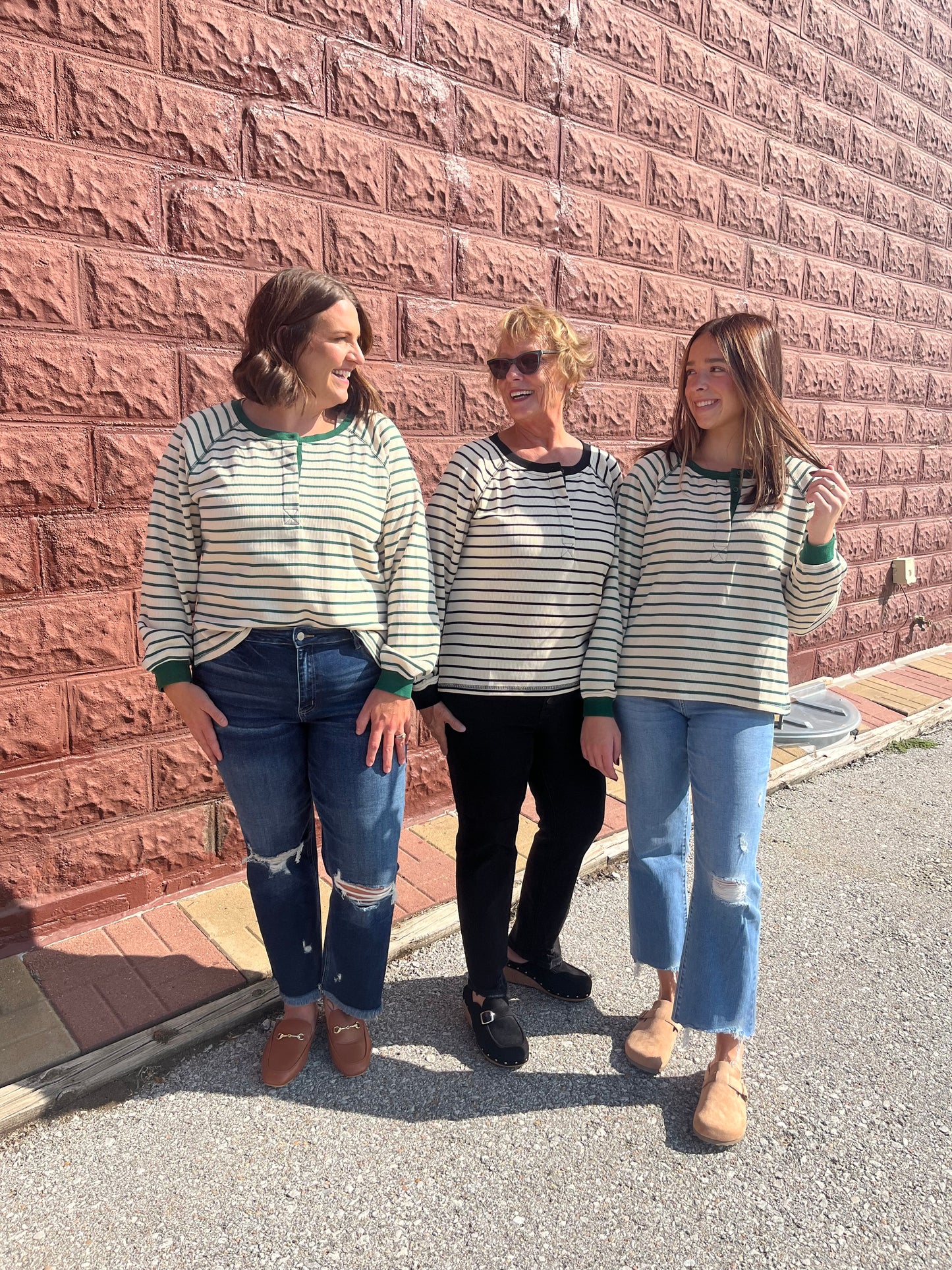 Fair and Square Stripe Top Black