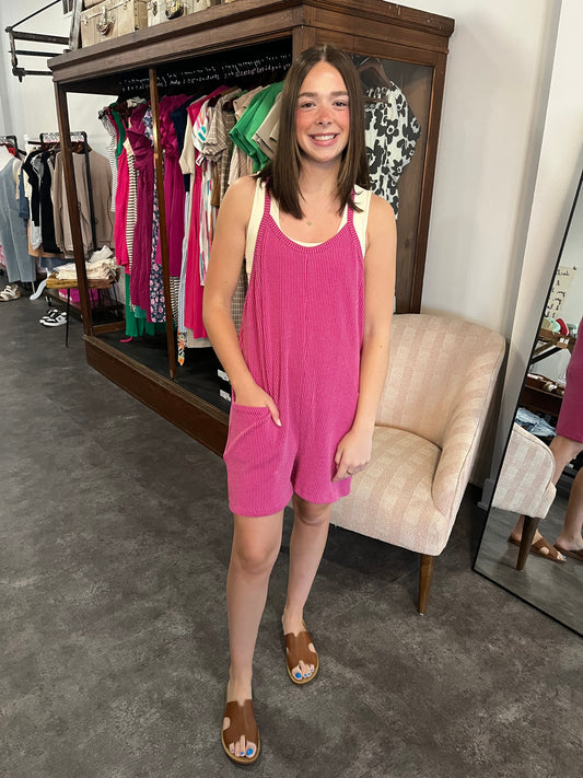 Just a Dream Romper Hot Pink