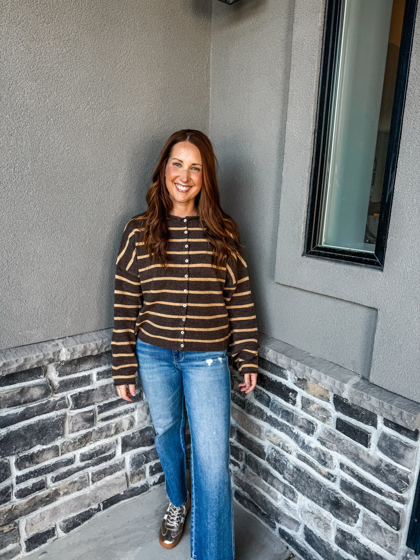 Piper Cardigan Sunflower Stripe