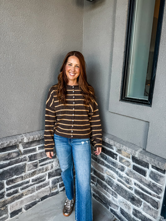 Piper Cardigan Sunflower Stripe