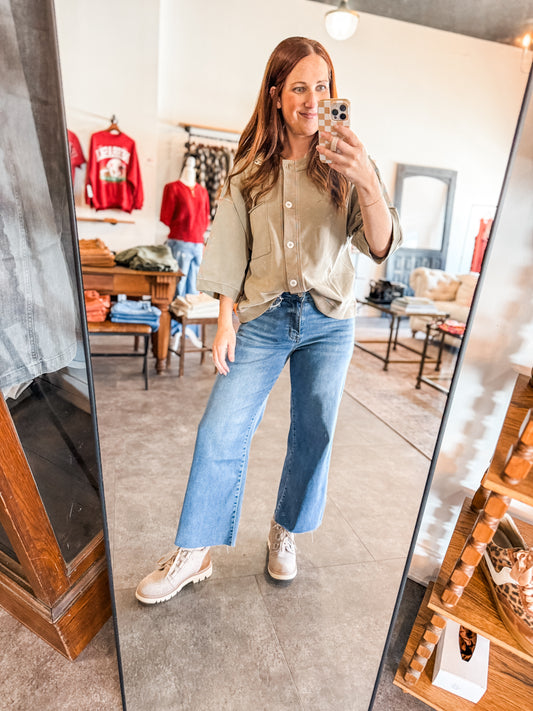 Doing My Casual Thing Shirt Olive