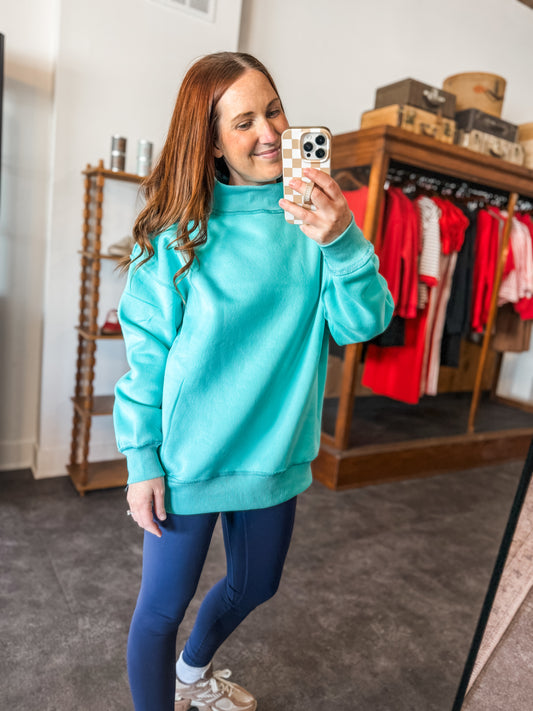 Mock Neck Sweatshirt Spearmint