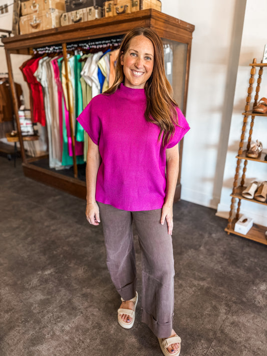 Ready For Something Sweater Magenta