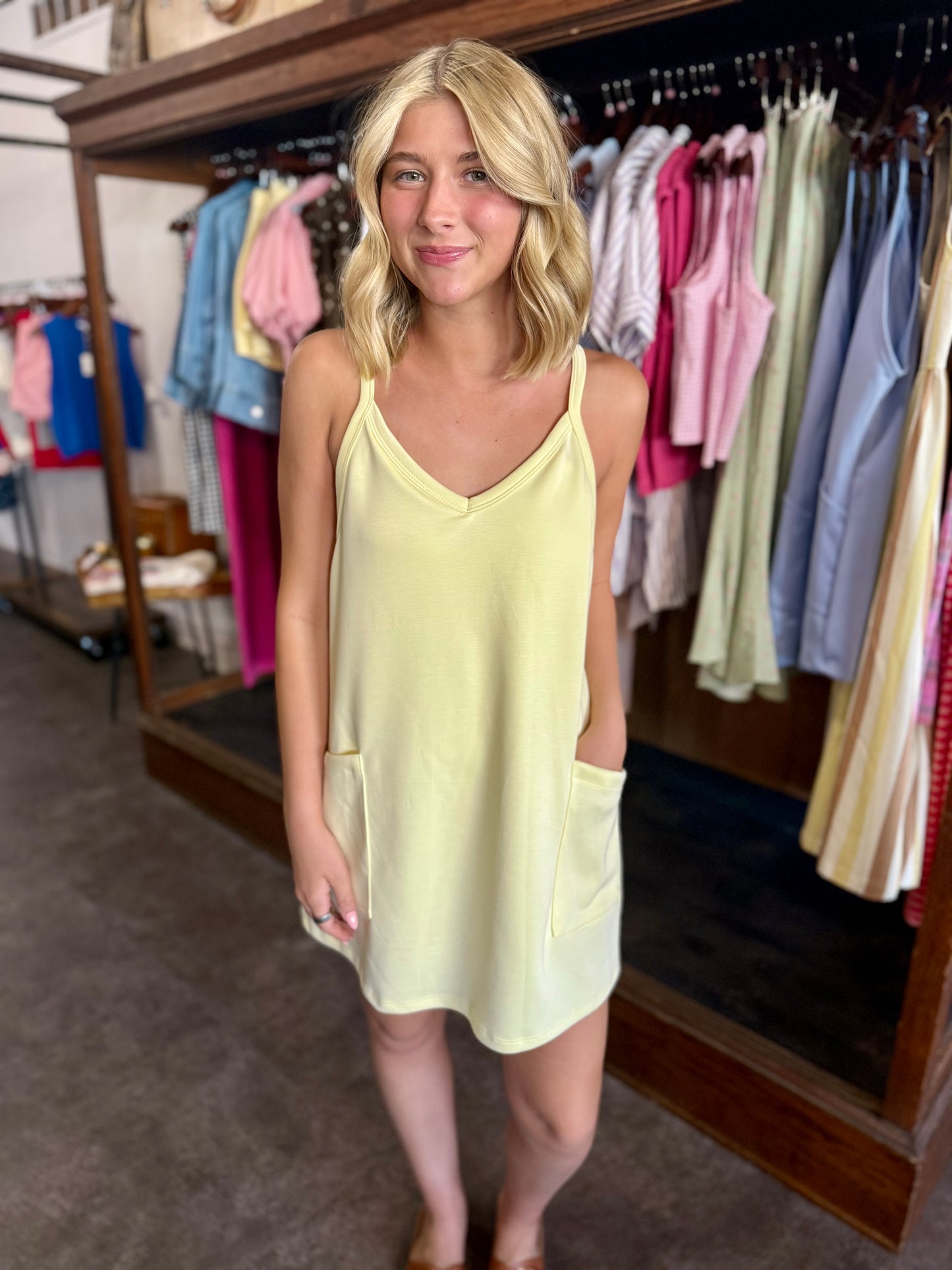 Casual Summer Stroll Dress Yellow