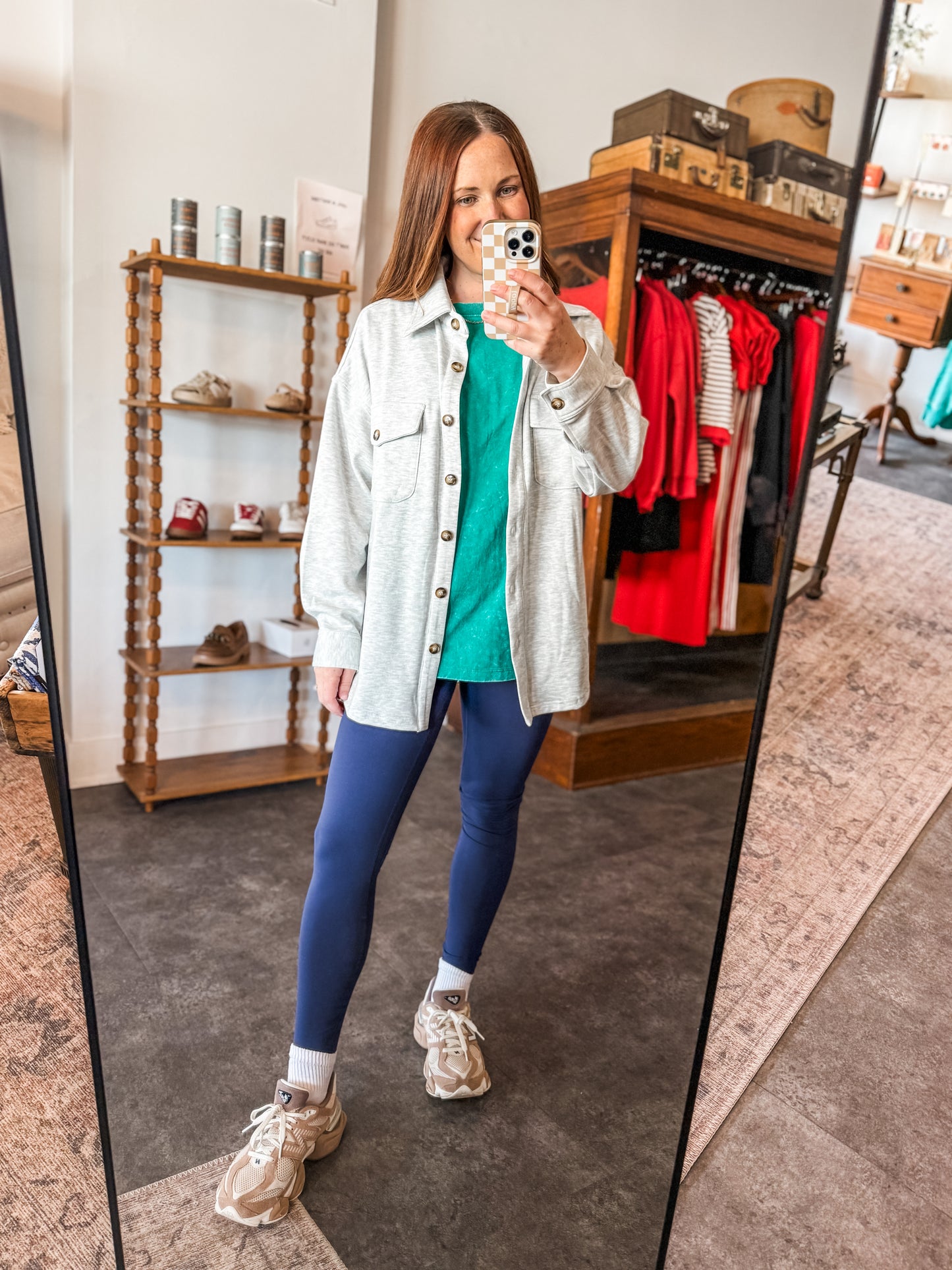 Slouchy Style Shacket Ash Gray