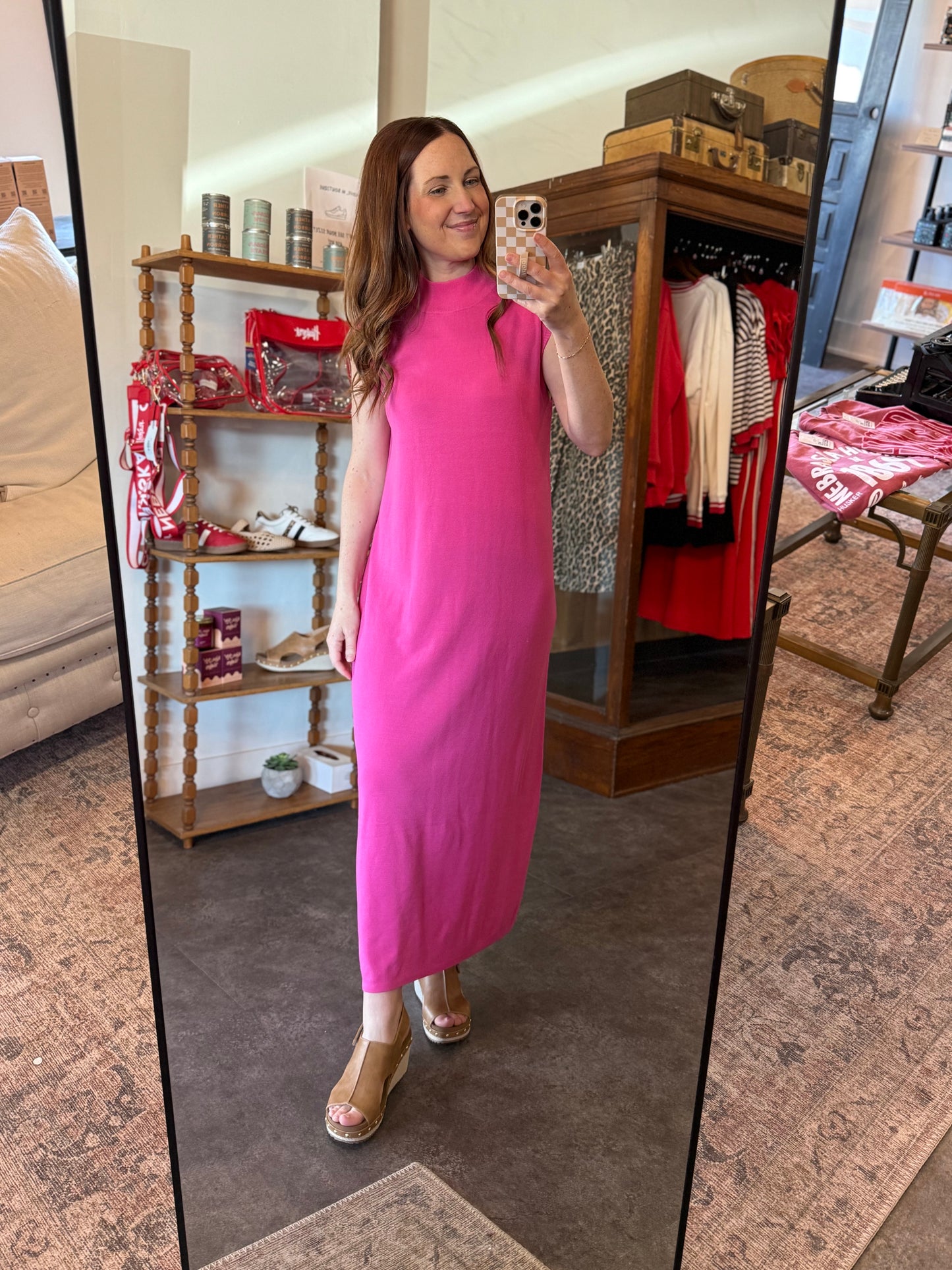 Tickled Pink Midi Dress