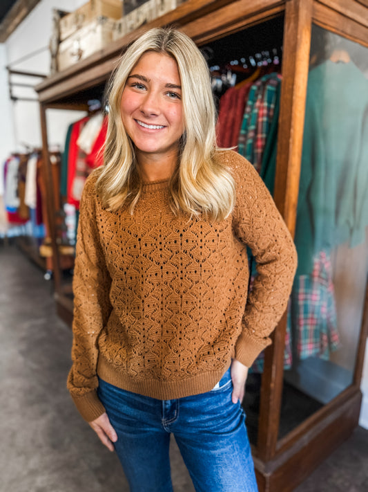 Crisp Days Sweater Camel