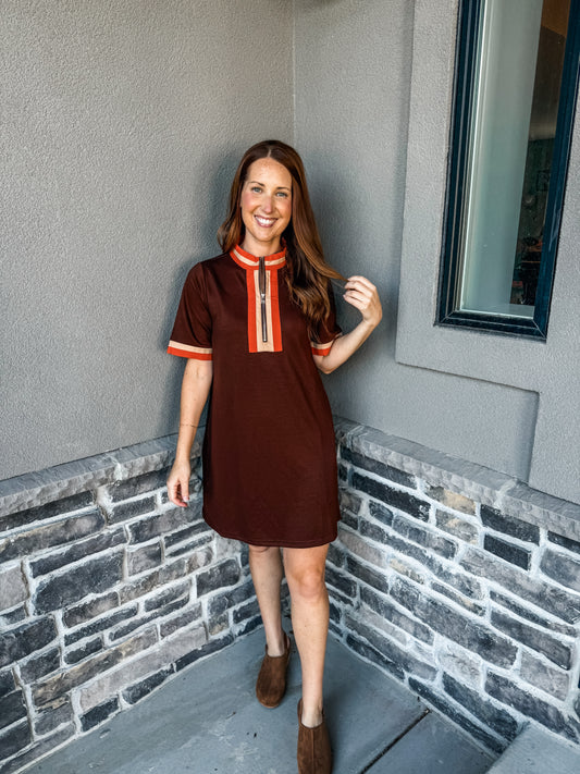 On The Go Dress Brown
