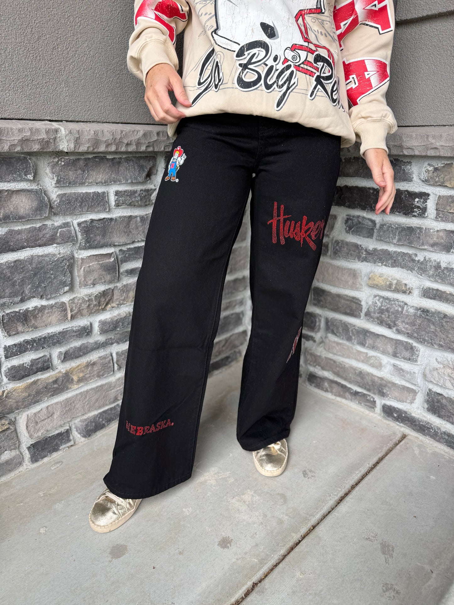 Nebraska Gameday Wideleg Jeans