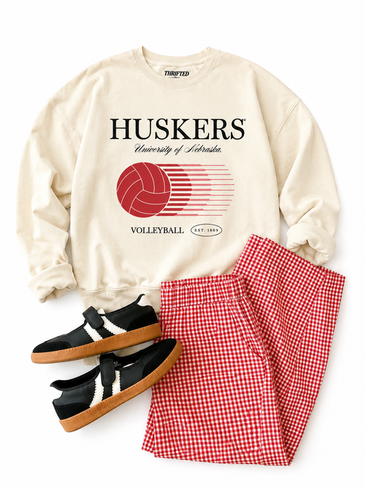 Nebraska Vintage Volleyball Crewneck Sweatshirt