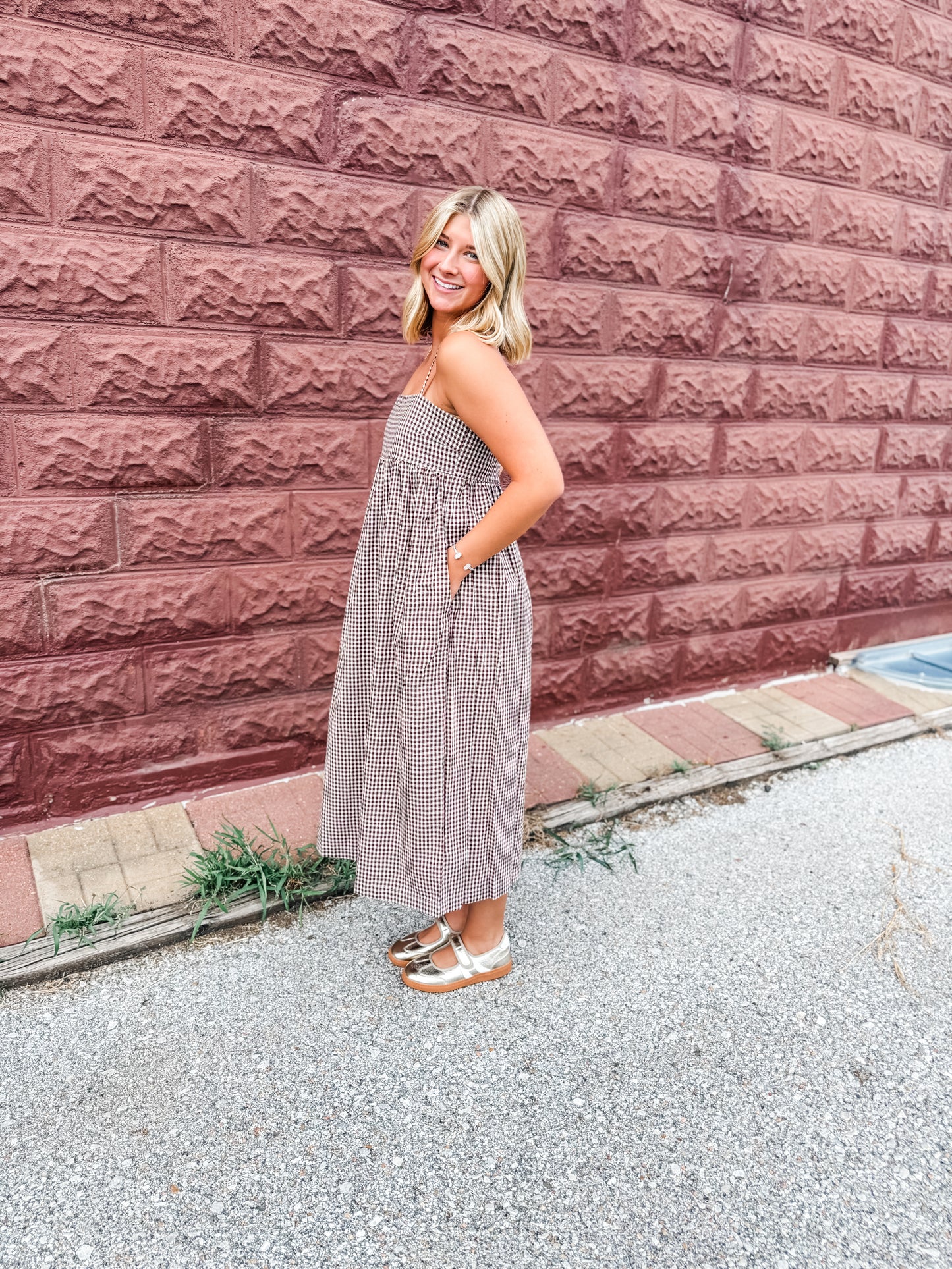 Elevated Espresso Gingham Dress