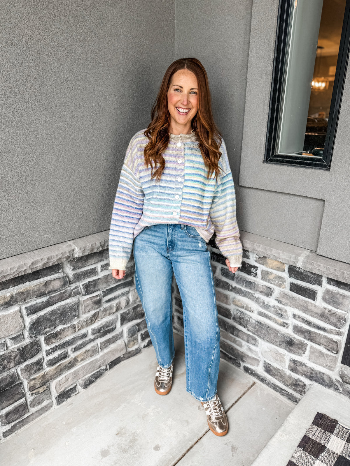 Rainbow Burst Sweater Lime Mix