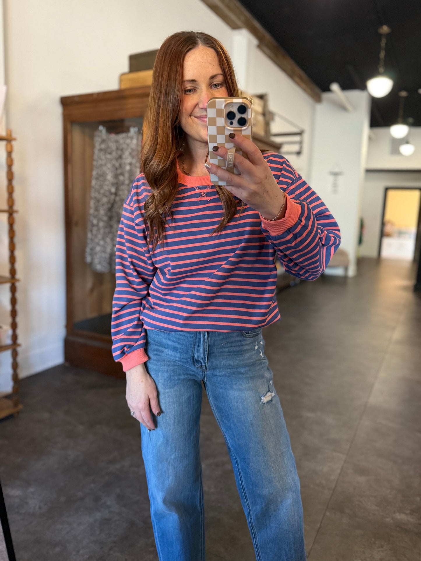 Game On Sweatshirt Navy/Coral