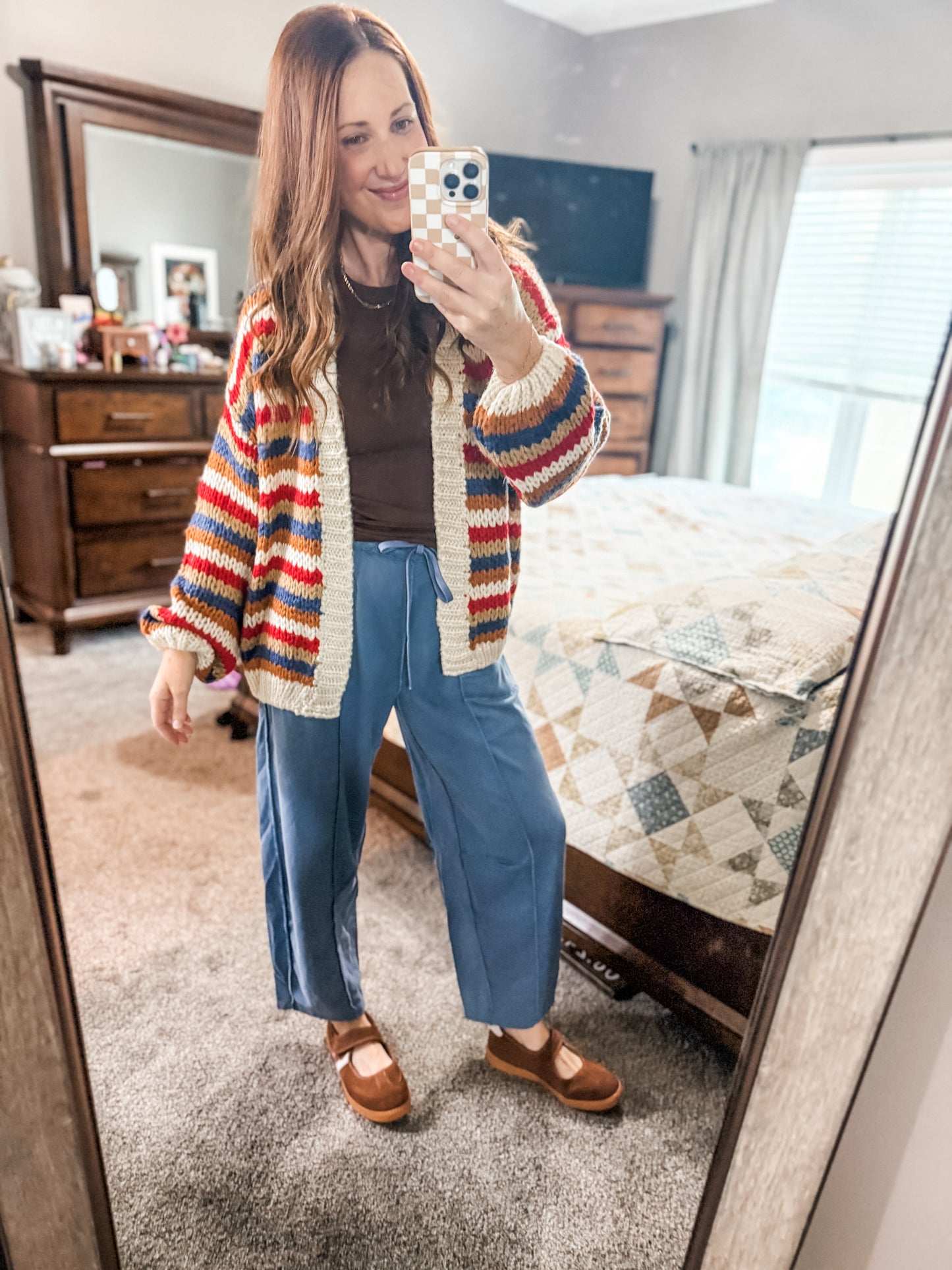 Colorburst Cardigan Navy/Red