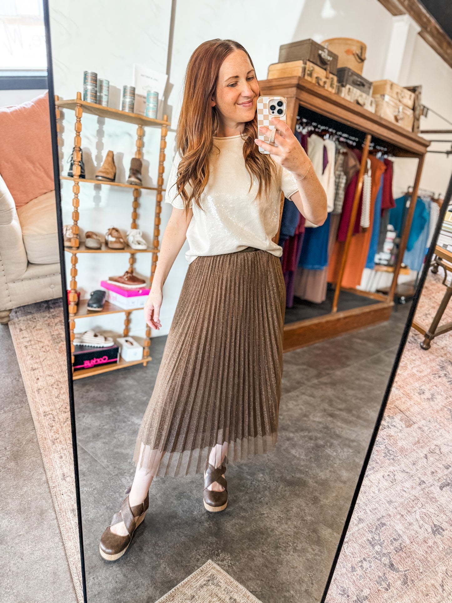 Holiday Glow Skirt Brown