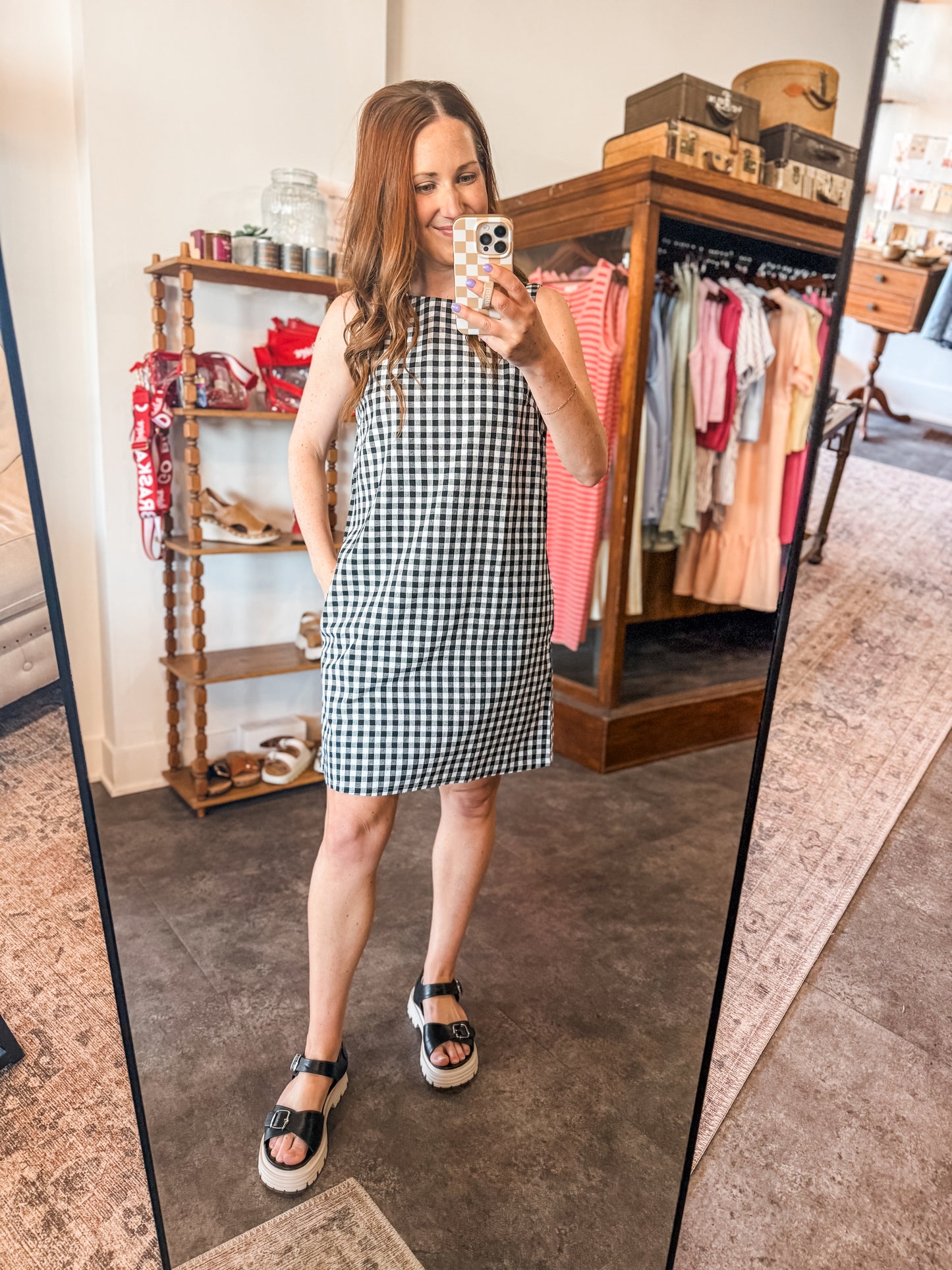 Gingham Girl Dress Black