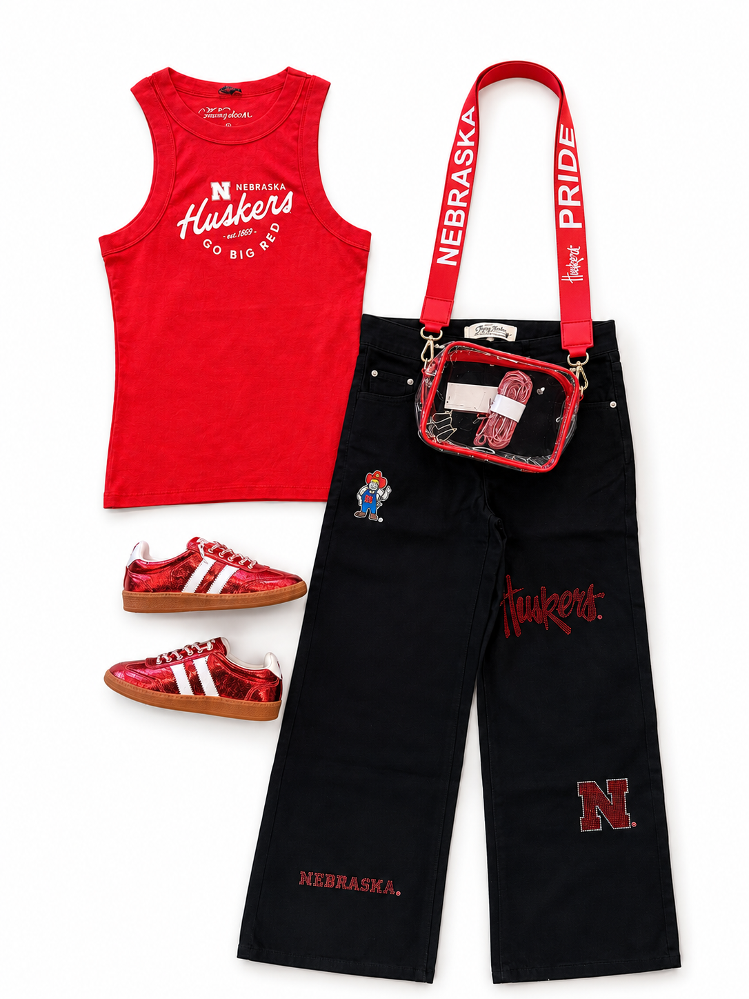 Nebraska Gameday Wideleg Jeans