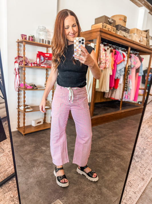 Casual Best Pants Red Stripe