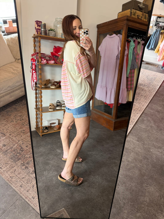 Strawberry and Cream Striped Shirt