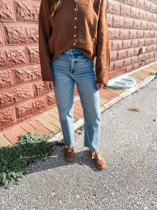 Hidden Tracy Hi Rise Crop Straight Jean