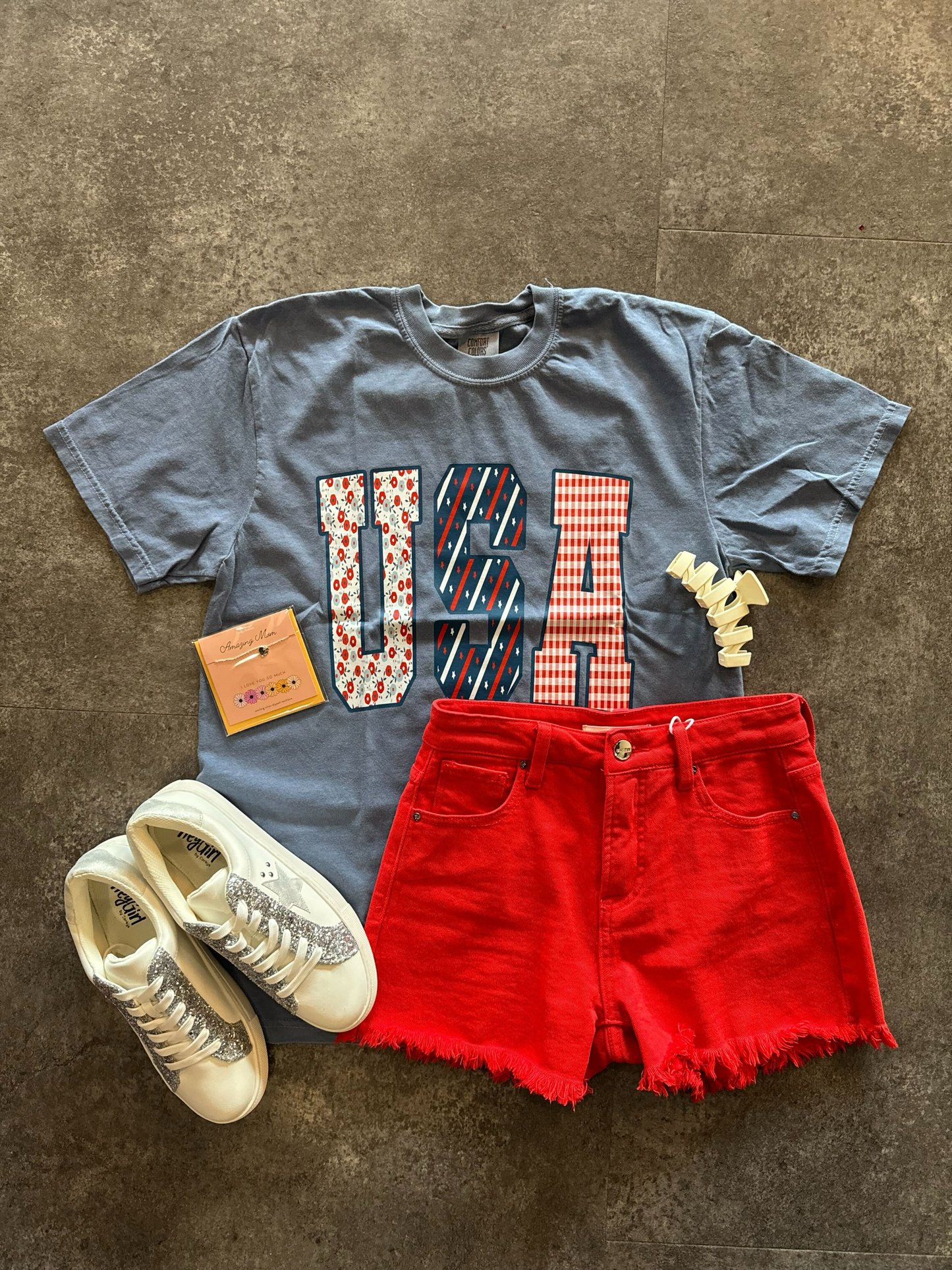 USA Patterned T Shirt