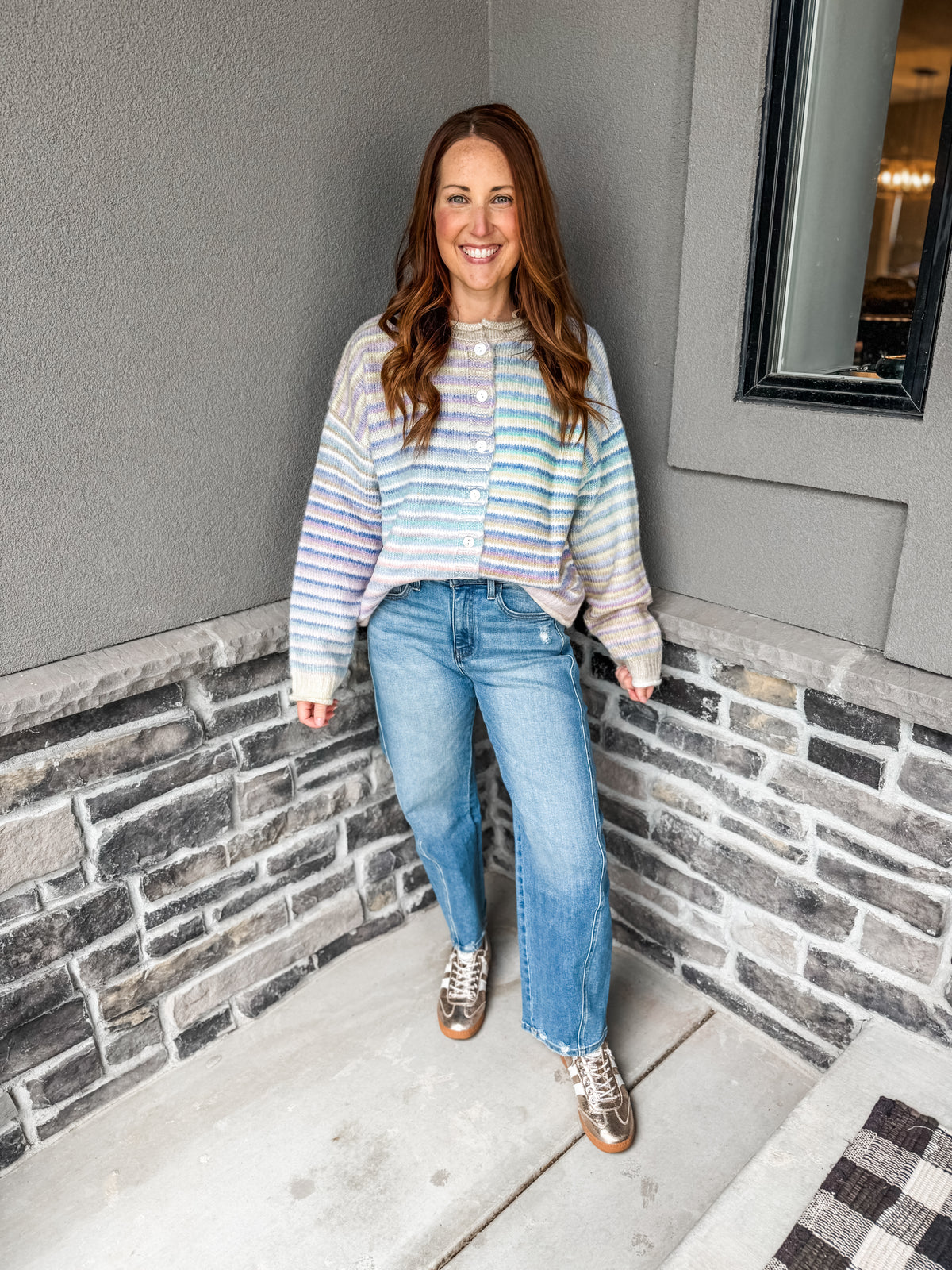 Rainbow Burst Sweater Lime Mix
