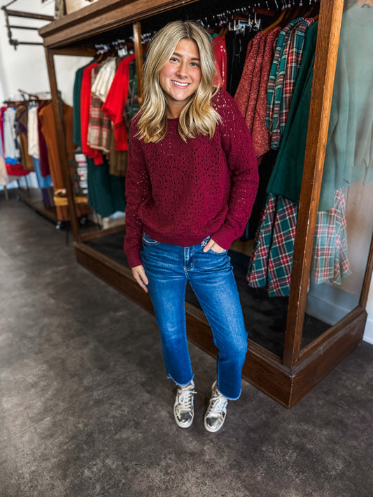 Crisp Days Sweater Wine