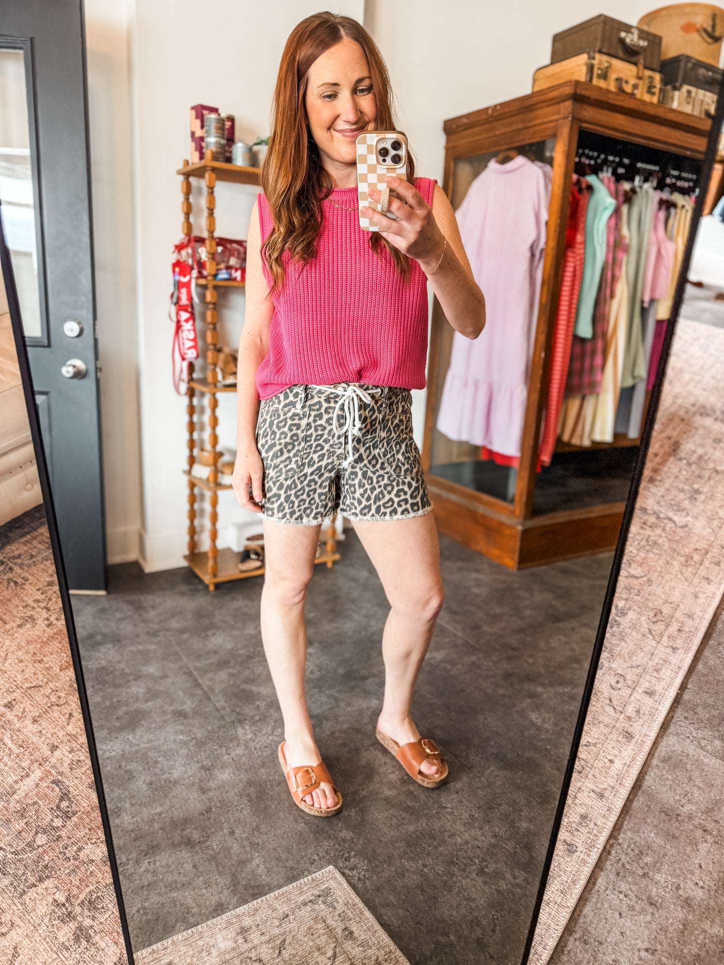 On Repeat Sweater Tank Punch Pink