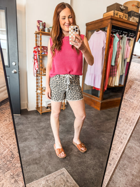 On Repeat Sweater Tank Punch Pink