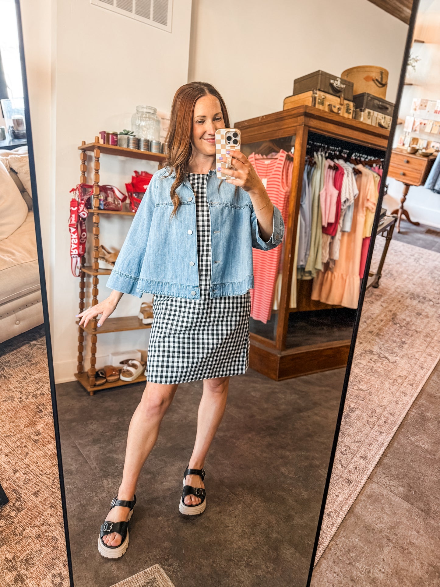 Gingham Girl Dress Black