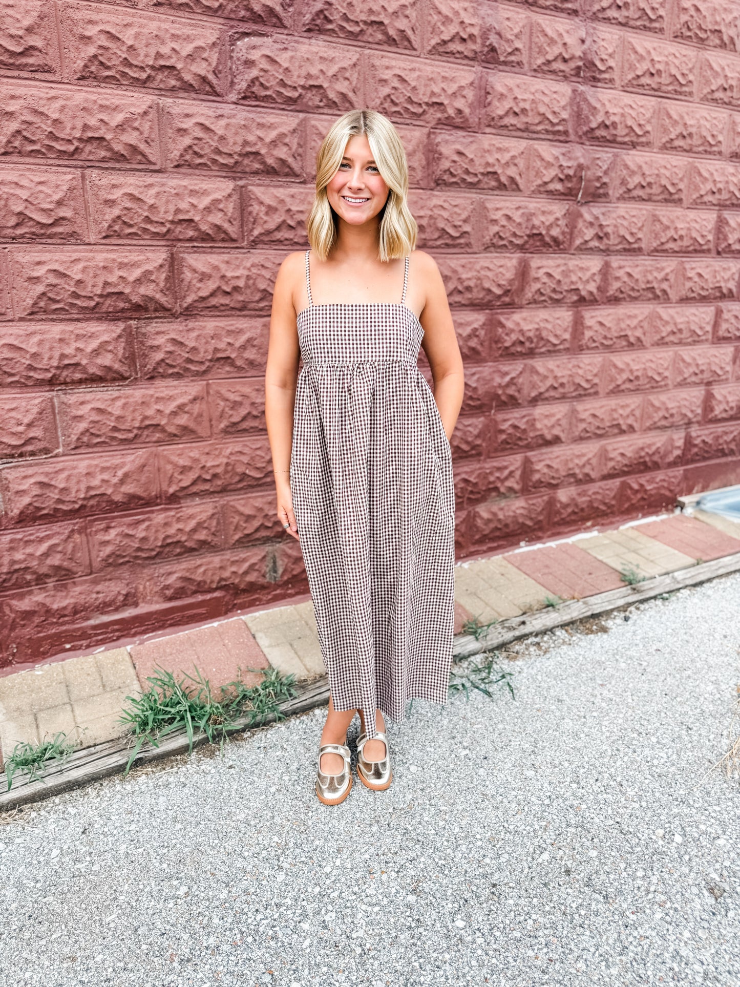 Elevated Espresso Gingham Dress