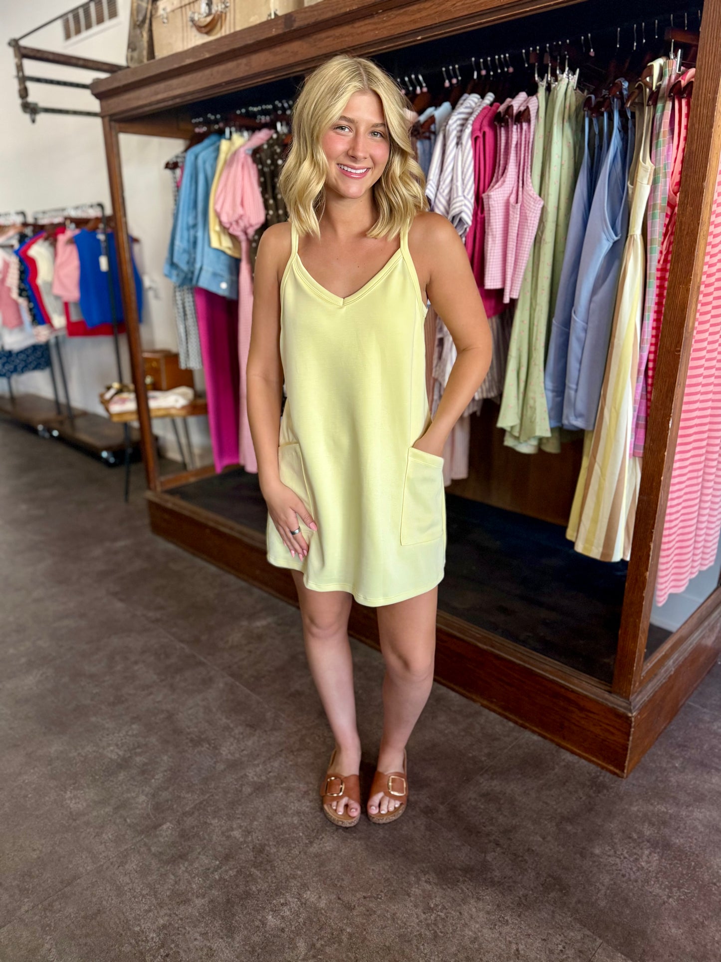Casual Summer Stroll Dress Yellow