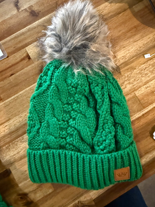 Green Pom Beanie