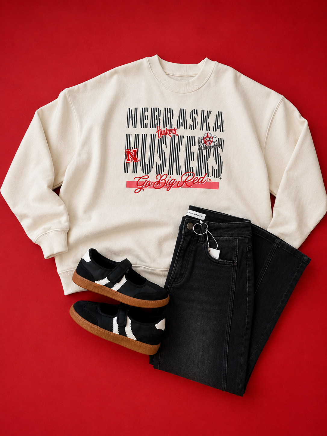 Nebraska Vinton Vertical Crewneck